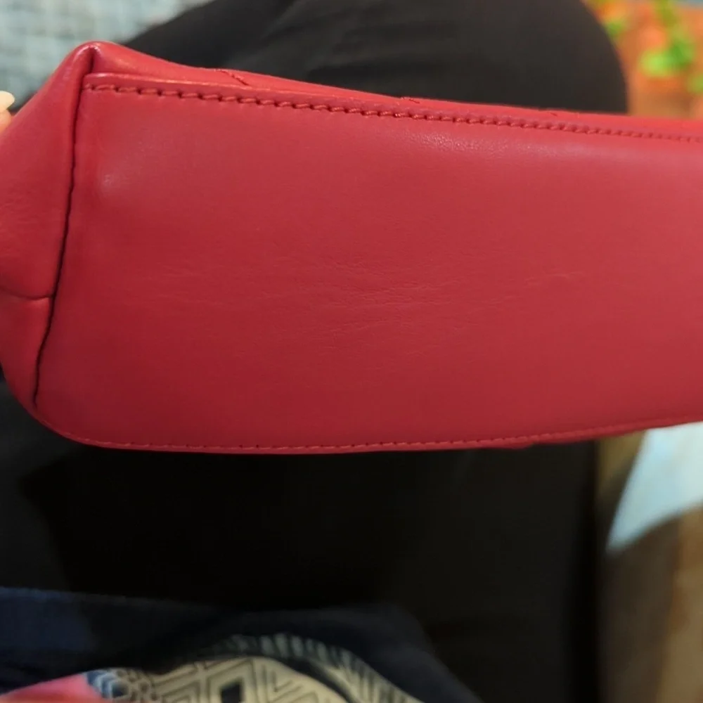 Furla red leather makeup bag for your purse